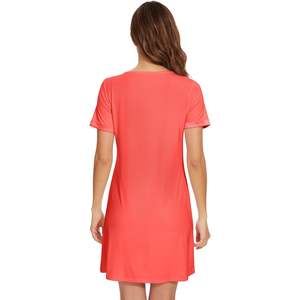 Chemise de nuit personnalisée pour femme à manches courtes, col en V, en viscose de bambou douce, tailles S à XXL – Vêtements de nuit et pyjamas pour femme - Product Image 2