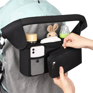Organizador Universal <span class=keywords><strong>para</strong></span> Cochecito con Portavasos Aislado, <span class=keywords><strong>Bolsa</strong></span> <span class=keywords><strong>para</strong></span> Teléfono Desmontable <span class=keywords><strong>y</strong></span> Correa <span class=keywords><strong>para</strong></span> el Hombro - Product Image 6