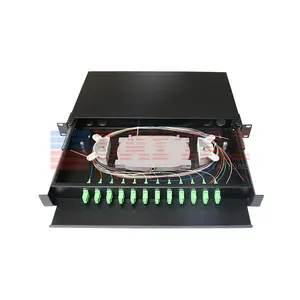 Rack Mount 19 Inch 12 Port Odf Fiber Optic Termination Box Fiber Patch Panel