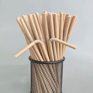 หลอดกระดาษรีไซเคิลแบบโค้งงอได้ ย่อยสลายได้ ใช้แล้วทิ้ง ห่อแยกชิ้น สำหรับใช้กับน้ำผลไม้และเครื่องดื่มในร้านอาหารและคาเฟ่ - Product Image 2