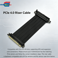 Câble Riser PCIe 4.0 Entièrement Compatible en Verso le Côté, Faible Latence, Sans Perte de Signal pour Mise à Niveau de Serveur Multi-GPU PCIe 3.0/2.0