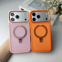 Coque de téléphone magnétique mate effet seconde peau pour iPhone 17 16 15 14 Pro Max avec support anneau multifonctionnel et protection multicolore