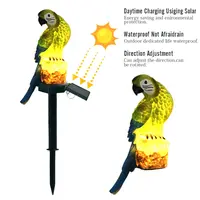 Nordic Polyresin Parrot Bird Garden Decoration LED Lamp Light with Stick to Stand in the Garden