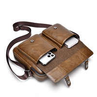 Sac à main pour homme WEIXIER, sac à bandoulière de grande capacité, sac à main simple pour homme, sac messager en PU imperméable et durable