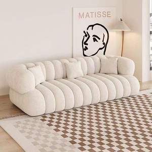 Sofá Moderno de Terciopelo con Mechones, Tres Plazas, para Sala de Estar, Estilo Nórdico, para Apartamento u Hotel - Product Image 2