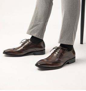 Zapatos Derby de Alta Gama para Hombre, Impermeables, Transpirables, Antideslizantes, con Punta Cuadrada, Parte Superior de Cuero Vacuno, Cierre con Cordones, Estilo Oxford - Product Image 5