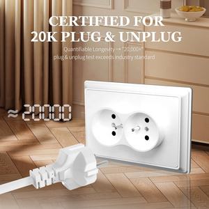 250V 16A prises électriques murales Europe Double sécurité française 2 broches prise d'<span class=keywords><strong>électricité</strong></span> avec <span class=keywords><strong>terre</strong></span> - Product Image 4