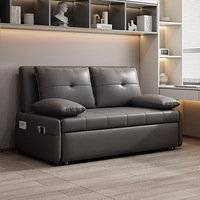 Canapé-lit moderne pliable pour deux personnes, multifonctionnel, simple, pour s'asseoir ou s'allonger, avec structure en bois, idéal pour les petits salons et les bureaux.