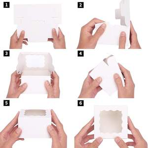 Cajas de galletas blancas con ventana, cajas de panadería con 5 pegatinas para galletas pequeñas, golosinas, fresas cubiertas de chocolate - Product Image 1