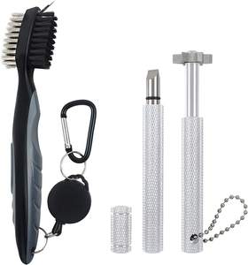 Juego de afiladores de palos de golf de gran venta: afilador de palos V y U, cepillo de limpieza de doble cara, herramienta limpiadora de afiladores de golf - Product Image 3
