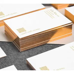 Cartões de folha de ouro, folha preta, 2 lados, cartões de visita, impressão, borda, cartões de nome