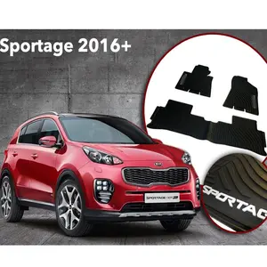 Tam SET ağır kaymaz tüm hava PVC/kauçuk/lateks/TPE araba paspasları KIA için FIT SPORTAGE