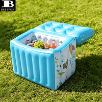 Glacière gonflable portable en PVC épaissi, étanche, avec couvercle, pour piscine, plage, fête, pique-nique, camping