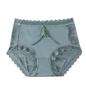 Mutandine a vita media lussuose da donna biancheria intima senza cuciture in raso e senza cuciture per la pelle invisibile aderente sottile Nude a metà altezza <span class=keywords><strong>XL</strong></span> - Product Image 5