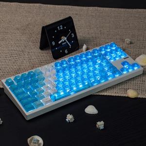 Aflion Custom Original Cherry Profile 150 Keys Dye Sublimation PBT PC Blue Keycaps para teclado mecánico - Product Image 3