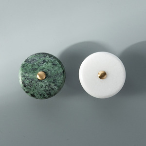 Natural Marble Dresser <strong>Drawer</strong> Pullers <strong>Funky</strong> Furniture Handles Marble and Solid Brass Pull Handles and <strong>Knobs</strong> - Product Image 4