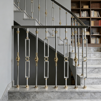Balustres d'escalier en alliage d'aluminium-magnésium noir et gris de luxe, faciles à installer, pour escalier intérieur de villa