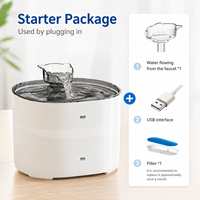 Fontaine à eau pour animaux de compagnie très vendue avec filtration circulante et pompe intelligente et silencieuse ; distributeur automatique et gamelle.