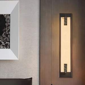 Modern Chinese Style All-Copper LED <b>Wall</b> Lamp Marble Finish Dimmable for Living Room <b>TV</b> Background Bedroom Staircase Hallway - Product Image 3