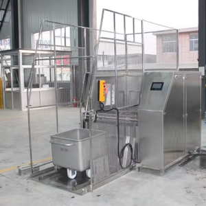 स्वचालित स्टेनलेस स्टील मीट ट्रॉली बुगी वॉशर यूरो शैली सफाई उपकरण वाशिंग मशीन - Product Image 1