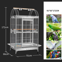 Cage à oiseaux extra large en acier inoxydable 304 pour perroquets, ara, calopsittes, villa grise, volière, cage à oiseaux avec support, cage à ara, volière