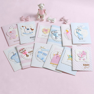 Kartu ucapan bayi laki-laki perempuan, lucu <span class=keywords><strong>Mini</strong></span> interaktif kartu ucapan undangan bayi lahir kartu ucapan undangan - Product Image 1