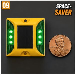 Réflecteur LED solaire extérieur économique pour routes rurales, mode clignotant et constant, type œil de chat - Product Image 2