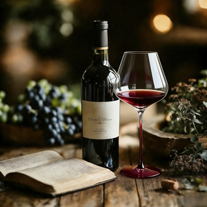 Verres à vin élégants à pied large, avec pied coloré et base décorative, pour la décoration de la maison et le service de vin privé lors de banquets - Product Image 1