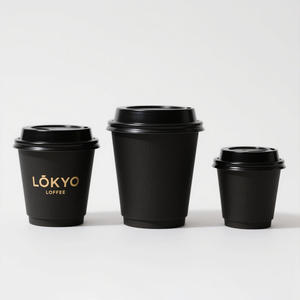 Loko 10oz <span class=keywords><strong>12oz</strong></span> टेकवे इको फ्रेंडली कप डबल दीवार कस्टम लोगो सोने के साथ गर्म मुद्रांकन कागज कॉफी कप - Product Image 6