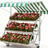 Chariot à semis robuste et détachable avec roues verrouillables, chariot mobile pour orchidées et plantes en pot pour pépinière