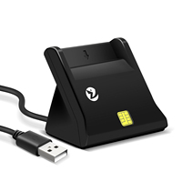 Lector de Tarjetas Bancarias USB ZOWEETEK, Lector y Grabador de Tarjetas Inteligentes EMV ISO 7816, Lector y Grabador de Tarjetas con Chip IC SIM para ATM