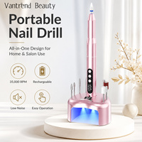 Machine à ongles électrique 2 en 1 avec lampe UV LED, base sans fil, stylo de manucure rechargeable pour le retrait du vernis gel, utilisation en salon