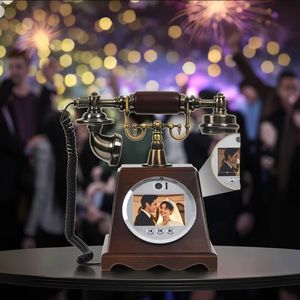 Livre d'or vidéo rétro Antique téléphone HD 1080p avec mémoire de 128 Go Audio vidéo livre d'or téléphone pour les mariages fête d'anniversaire - Product Image 1