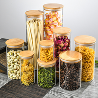 Boîtes de stockage des aliments en verre transparent contenants de garde-manger de cuisine pour épices noix d'herbes assaisonnement de graines de thé aliments secs haricot sucre collation