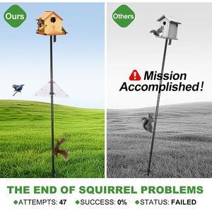 Station d'alimentation pour oiseaux JH-Mech 92 pouces avec déflecteur anti-écureuils, avec ressort en acier inoxydable, hauteur réglable, poteau d'alimentation pour oiseaux en métal - Product Image 3