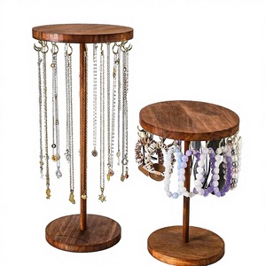 Organisateur de bijoux multi-usages en bois massif Grandview, support de présentation pour colliers, boucles d'oreilles, bracelets, support de rangement de bureau, 10-20L - Product Image 2