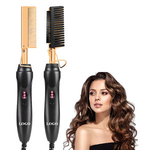 Brosse chauffante professionnelle pliable avec logo personnalisé pour le coiffage des cheveux, fer à friser portatif, température réglable, lisseur de cheveux - Product Image 1