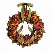 Guirlande murale en fleurs artificielles d'hortensia pour la décoration de la porte, de la véranda et de la ferme, idéale pour Thanksgiving et l'automne