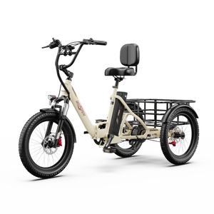 Vélo cargo électrique à 3 roues Onesport OT30 Pro, batterie au lithium sans balais, moteur de moyeu arrière, porte-bagages extra large, vélo de livraison - Product Image 2