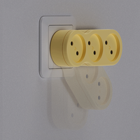 Adaptateur de prise de courant russe 3 prises 10A Convertisseur de puissance 90 °   Prise rotative non-terrestre économique et peu encombrante IP20