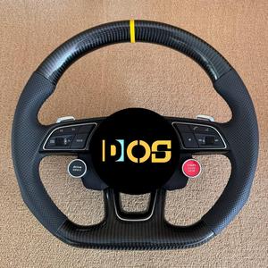 Volante deportivo personalizado de cuatro botones de cuero rojo de fibra de carbono LED para AudiA3 V8 A4 <span class=keywords><strong>A5</strong></span> A7 B8 C7 A6 C8 S3 Rs3 Rs7 S5 B9 S4 B8.5 - Product Image 4