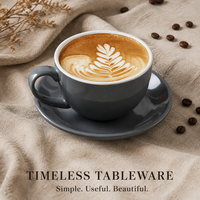 Ensemble tasse et soucoupe à latte en porcelaine de luxe moderne avec logo personnalisé, design raffiné, compatible lave-vaisselle, commande en gros, vente en gros