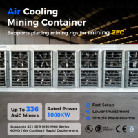 Conteneur de minage ASIC Drolin Box 40 pieds à refroidissement par air, 270 unités S19, ventilation à rideau humide, conception pour un entretien facile