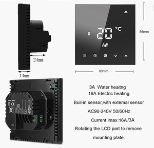 Nhà máy OEM HY607 wifi thông minh tĩnh nhiệt hiển thị kỹ thuật số 5 + 2 lập trình dưới sàn điện sưởi ấm nhiệt Màn hình cảm ứng - Product Image 2