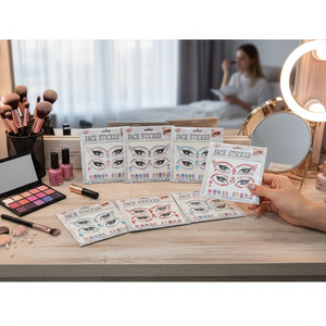 Adesivo per unghie e viso a forma di cuore 2D Set di plastica perla e carta accessori per il trucco creativo e la decorazione - Product Image 3