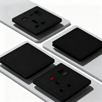 Interruptores de pared eléctricos negros mate estándar del Reino Unido al por mayor de alta calidad, enchufes, fabricación de enchufes USB tipo C
