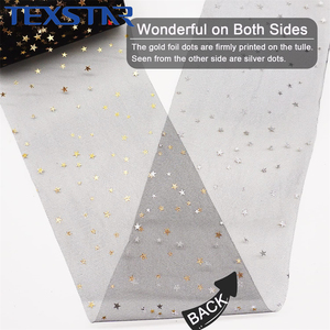 Vàng Lá Sao Vải Tuyn <span class=keywords><strong>Spool</strong></span> 6 Inch 50 Yards Lấp Lánh Lá Lưới Ribbon Cho Tutu Váy Bé Tắm Sinh Nhật Đảng Tự Làm - Product Image 5