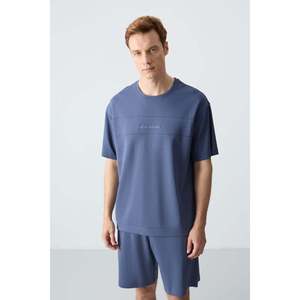 Ensemble de shorts basiques pour hommes en coton épais, doux et texturé, coupe oversize - 85257 - Huile/pétrole - Product Image 2