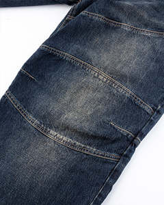 Jean en denim vintage pour homme, coupe large, délavé, patchwork, coupe ample, bleu, style streetwear - Product Image 4