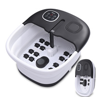 Bain de pieds massant électrique chauffant à jets d'eau avec massage à bulles, shiatsu, pierre ponce, capacité 4,5-6L et minuterie